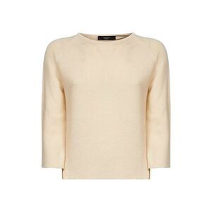 Max Mara Weekend Women Ivory Cotton Knit Addotto Sweater